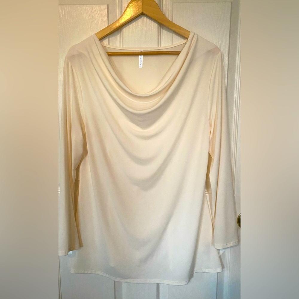 Passport Cream Cowl Neck Woman Top